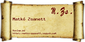 Matkó Zsanett névjegykártya